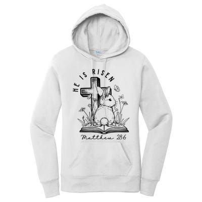 He Is Risen Matthew 286 Bunny Easter Day Women's Pullover Hoodie