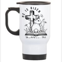 He Is Risen Matthew 286 Bunny Easter Day Stainless Steel Travel Mug