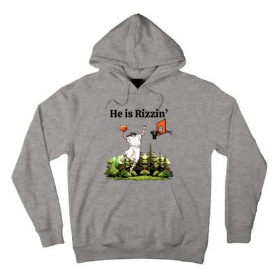 He Is Rizzin Funny Easter Day Jesus Playing Basketball Tall Hoodie