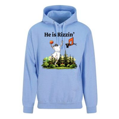 He Is Rizzin Funny Easter Day Jesus Playing Basketball Unisex Surf Hoodie