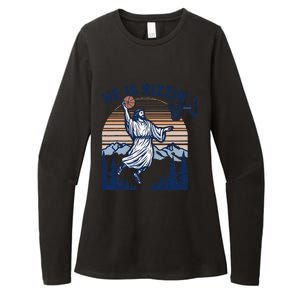 He Is Rizzin Funny Jesus Playing Basketball Meme Christian Womens CVC Long Sleeve Shirt