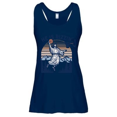 He Is Rizzin Funny Jesus Playing Basketball Meme Christian Ladies Essential Flowy Tank