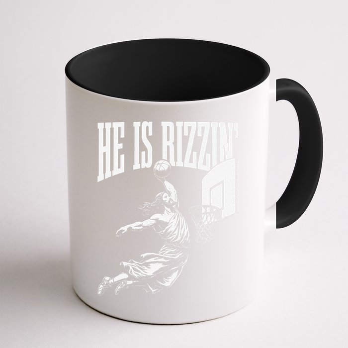 He Is Rizzin Funny Jesus Basketball Meme Mug