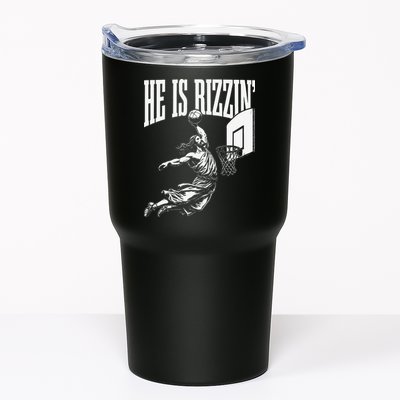 He Is Rizzin Funny Jesus Basketball Meme Tumbler
