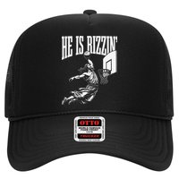 He Is Rizzin Funny Jesus Basketball Meme Hat