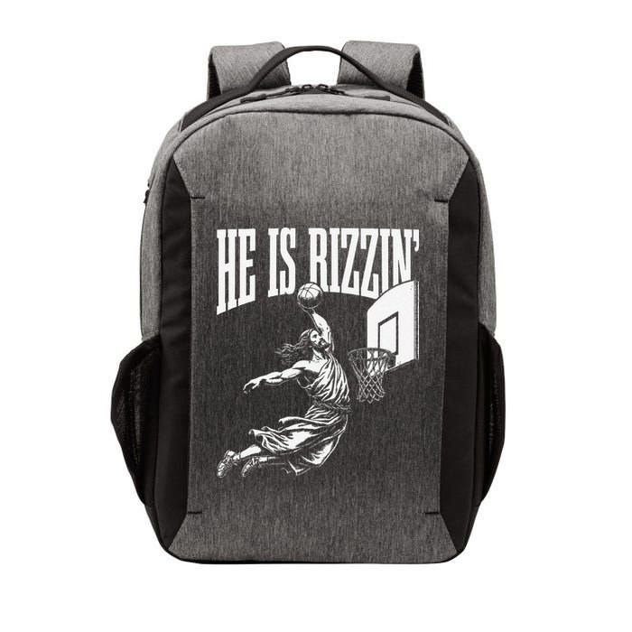 He Is Rizzin Funny Jesus Basketball Meme Vector Backpack