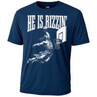 He Is Rizzin Funny Jesus Basketball Meme Cooling Performance Crew T-Shirt