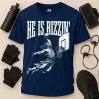 He Is Rizzin Funny Jesus Basketball Meme Cooling Performance Crew T-Shirt