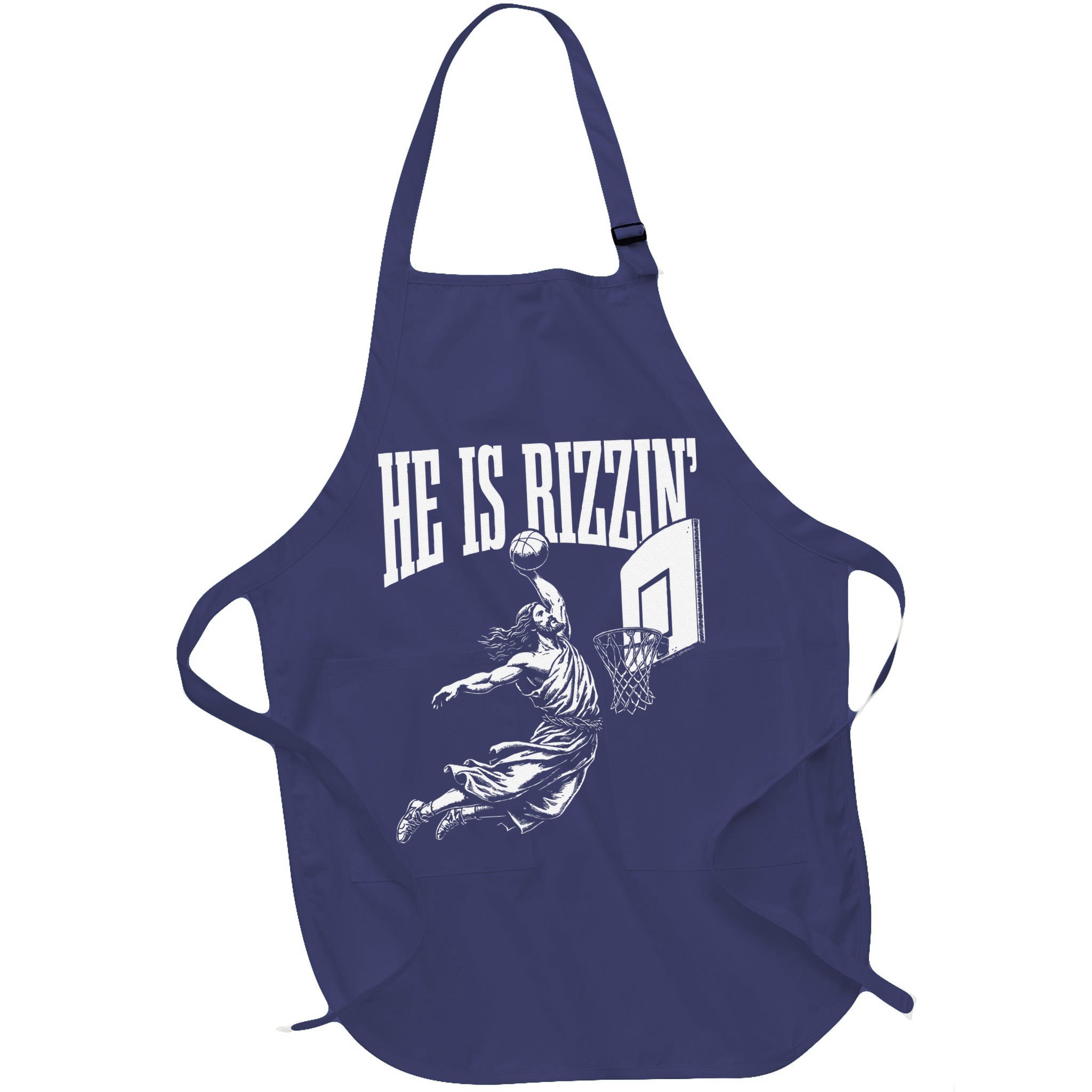 He Is Rizzin Funny Jesus Basketball Meme Apron