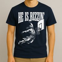 He Is Rizzin Funny Jesus Basketball Meme T-Shirt