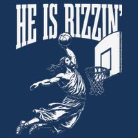 He Is Rizzin Funny Jesus Basketball Meme T-Shirt