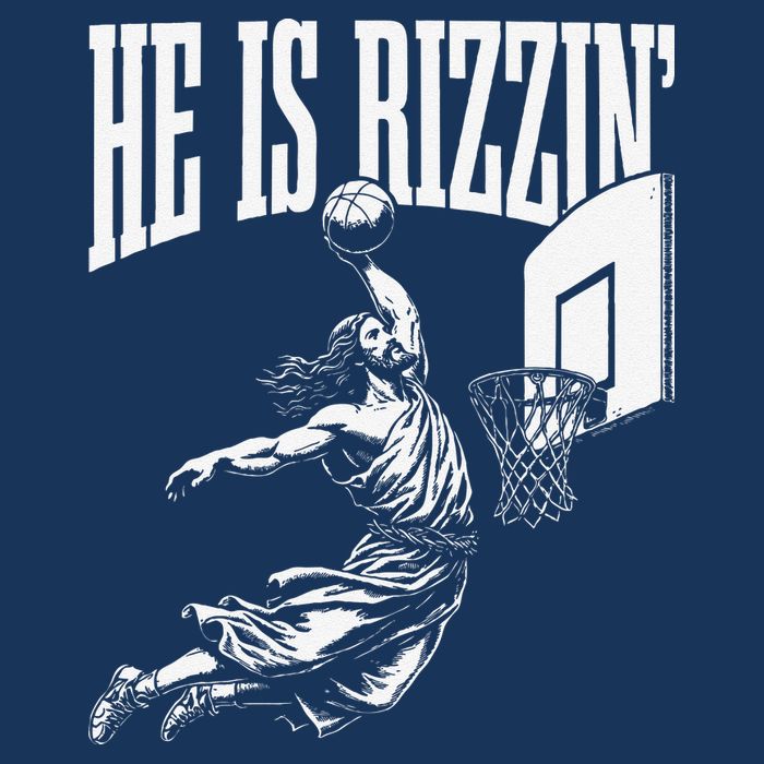 He Is Rizzin Funny Jesus Basketball Meme T-Shirt