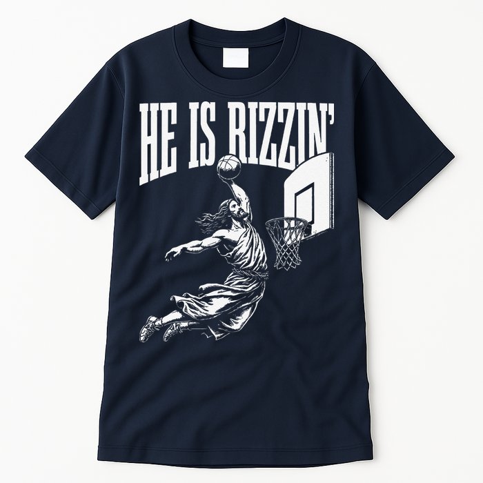 He Is Rizzin Funny Jesus Basketball Meme Tall T-Shirt