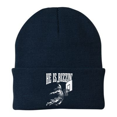 He Is Rizzin Funny Jesus Basketball Meme Beanie