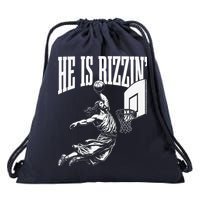 He Is Rizzin Funny Jesus Basketball Meme Drawstring Bag