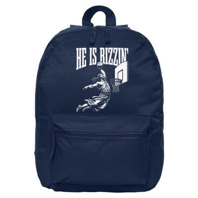 He Is Rizzin Funny Jesus Basketball Meme 16 in Basic Backpack