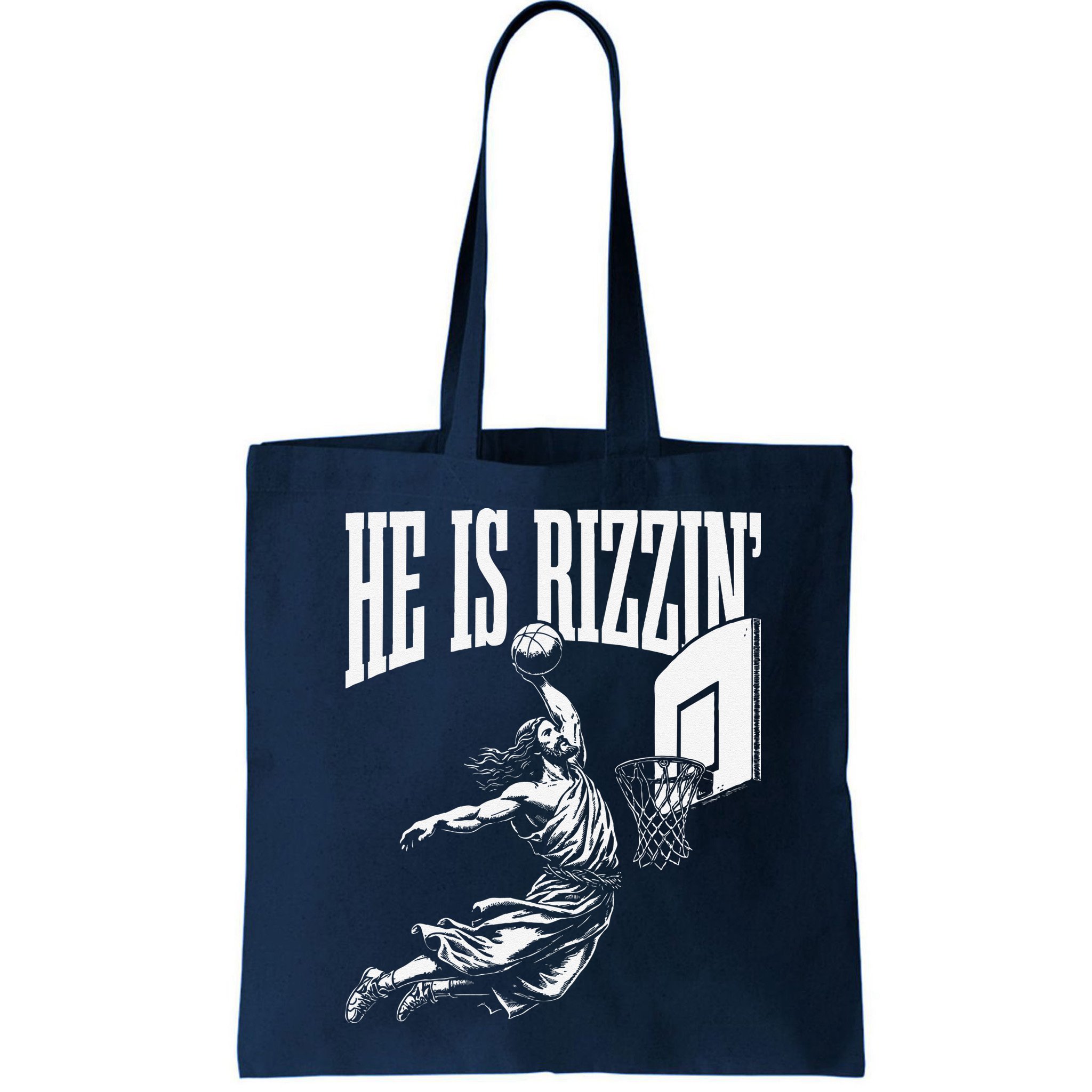 He Is Rizzin Funny Jesus Basketball Meme Bag