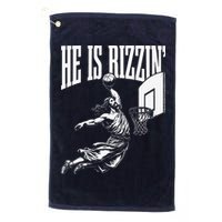 He Is Rizzin Funny Jesus Basketball Meme Golf Towel