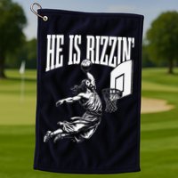 He Is Rizzin Funny Jesus Basketball Meme Golf Towel