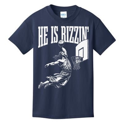 He Is Rizzin Funny Jesus Basketball Meme Kids T-Shirt
