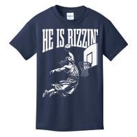 He Is Rizzin Funny Jesus Basketball Meme Kids T-Shirt