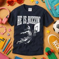 He Is Rizzin Funny Jesus Basketball Meme Kids T-Shirt