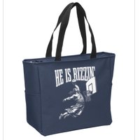 He Is Rizzin Funny Jesus Basketball Meme Zip Tote Bag