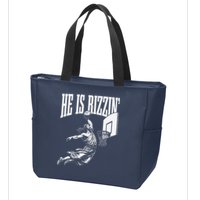 He Is Rizzin Funny Jesus Basketball Meme Zip Tote Bag