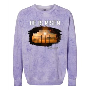 He Is Risen Christian Easter Jesus Matthew 286 Colorblast Crewneck Sweatshirt