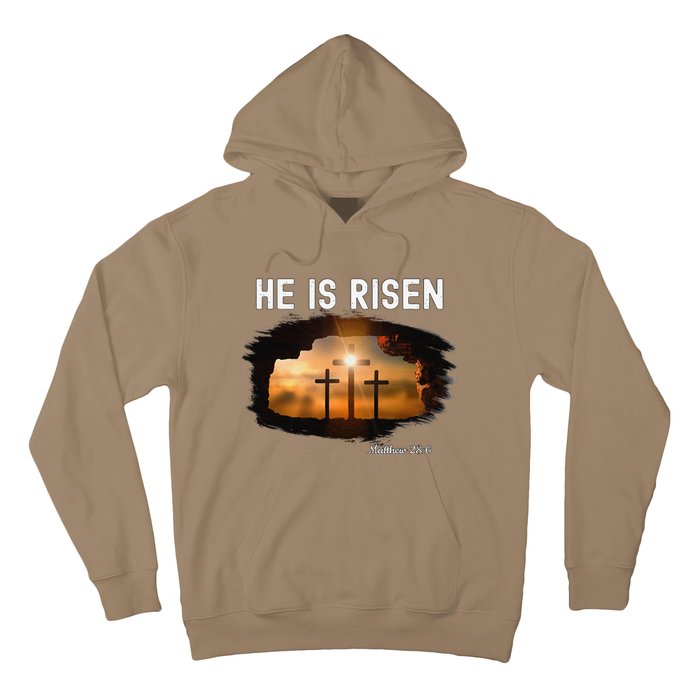 He Is Risen Christian Easter Jesus Matthew 286 Hoodie