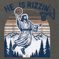 He Is Rizzin Christian Easter Basketball Jesus Cotton Canvas Backpack