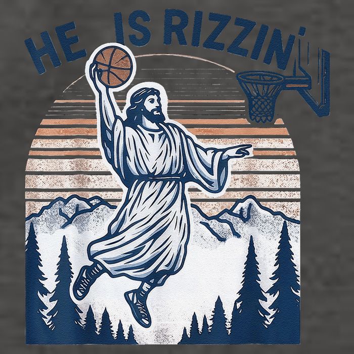 He Is Rizzin Christian Easter Basketball Jesus Vector Backpack