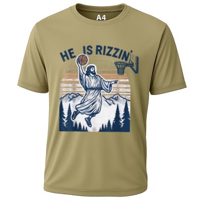 He Is Rizzin Christian Easter Basketball Jesus Performance Shirt