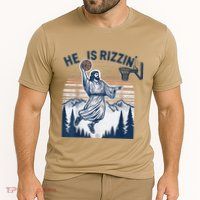 He Is Rizzin Christian Easter Basketball Jesus Performance Shirt