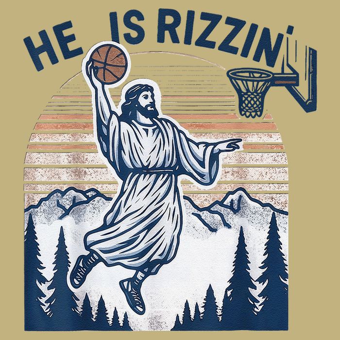 He Is Rizzin Christian Easter Basketball Jesus Cooling Performance Long Sleeve Crew