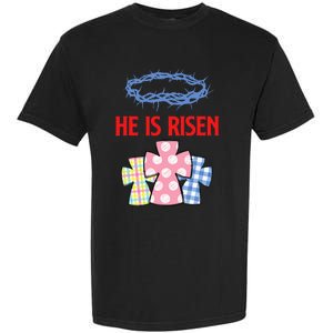 He Is Risen Jesus Christ Resurrection Happy Easter Day Garment-Dyed Heavyweight T-Shirt