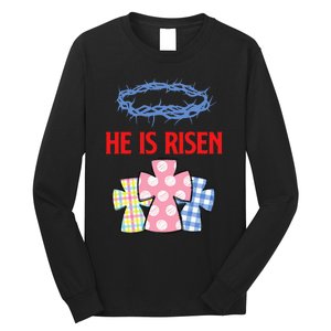 He Is Risen Jesus Christ Resurrection Happy Easter Day Long Sleeve Shirt