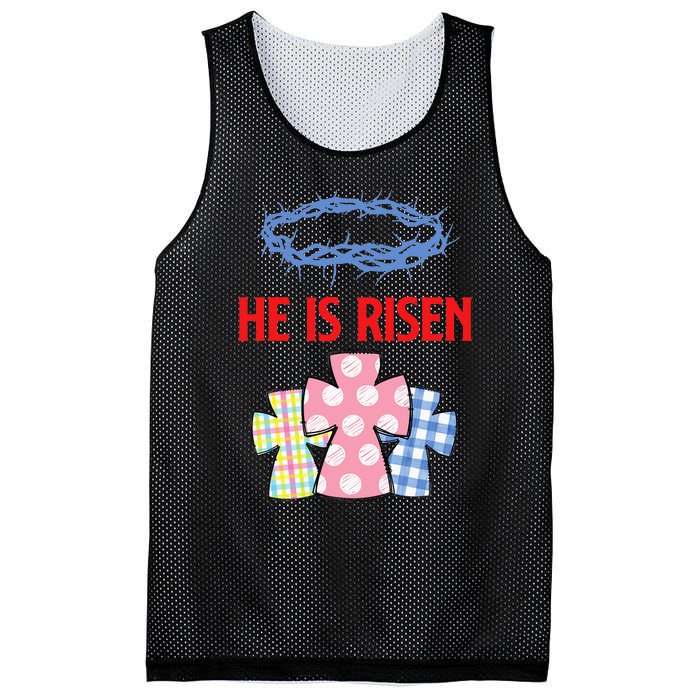 He Is Risen Jesus Christ Resurrection Happy Easter Day Mesh Reversible Basketball Jersey Tank