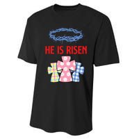 He Is Risen Jesus Christ Resurrection Happy Easter Day Performance Sprint T-Shirt