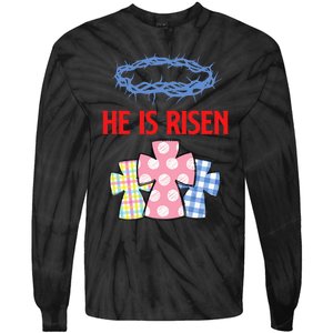 He Is Risen Jesus Christ Resurrection Happy Easter Day Tie-Dye Long Sleeve Shirt