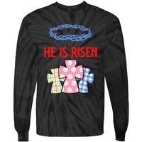 He Is Risen Jesus Christ Resurrection Happy Easter Day Tie-Dye Long Sleeve Shirt