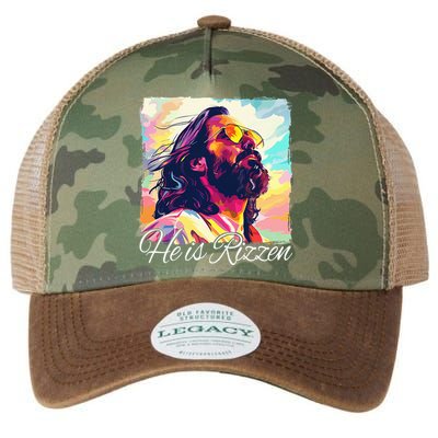 He Is Rizzen Jesus Legacy Tie Dye Trucker Hat