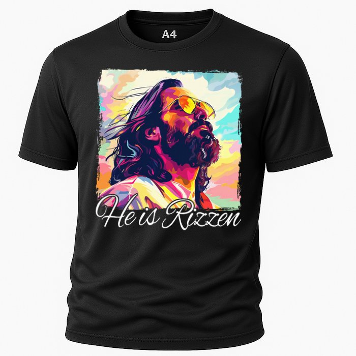He Is Rizzen Jesus Cooling Performance Crew T-Shirt