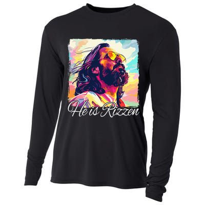 He Is Rizzen Jesus Cooling Performance Long Sleeve Crew
