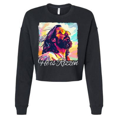 He Is Rizzen Jesus Cropped Pullover Crew