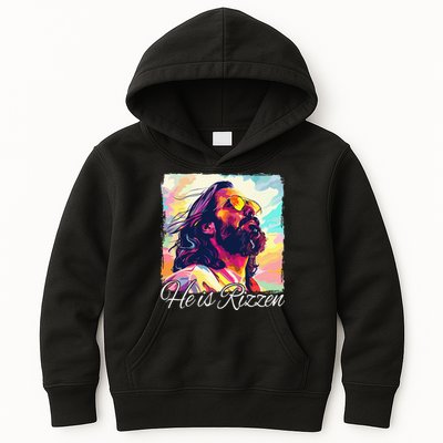 He Is Rizzen Jesus Kids Hoodie