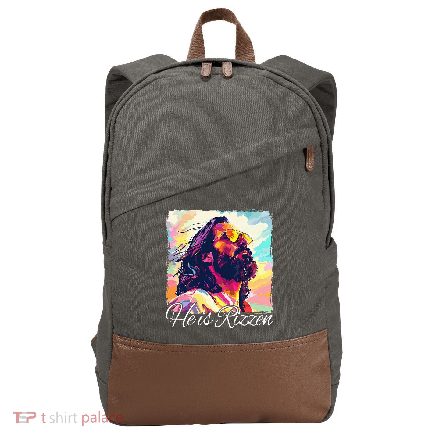 He Is Rizzen Jesus Cotton Canvas Backpack