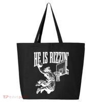 He Is Rizzin Funny Jesus Basketball Easter Meme 25L Jumbo Tote