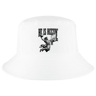 He Is Rizzin Funny Jesus Basketball Easter Meme Cool Comfort Performance Bucket Hat
