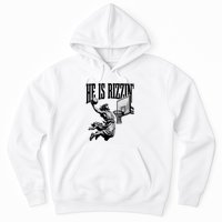 He Is Rizzin Funny Jesus Basketball Easter Meme Hoodie